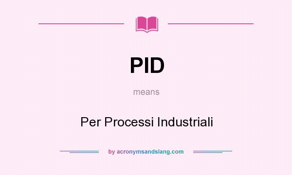 What does PID mean? It stands for Per Processi Industriali
