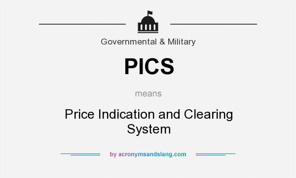 What does PICS mean? It stands for Price Indication and Clearing System