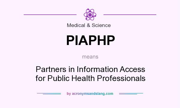 What does PIAPHP mean? It stands for Partners in Information Access for Public Health Professionals