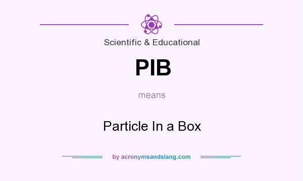 What does PIB mean? It stands for Particle In a Box