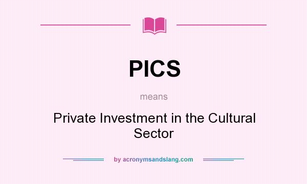 What does PICS mean? It stands for Private Investment in the Cultural Sector