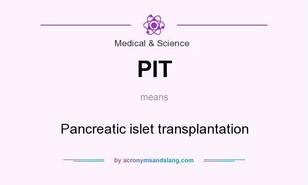 What does PIT mean? It stands for Pancreatic islet transplantation