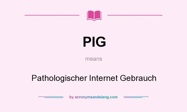 What does PIG mean? It stands for Pathologischer Internet Gebrauch
