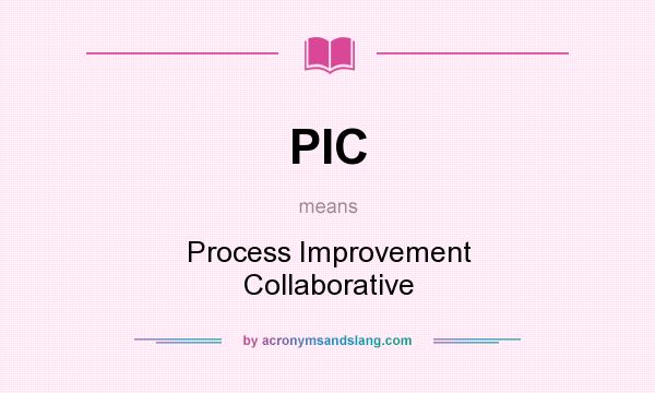 What does PIC mean? It stands for Process Improvement Collaborative