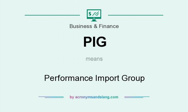 What does PIG mean? It stands for Performance Import Group