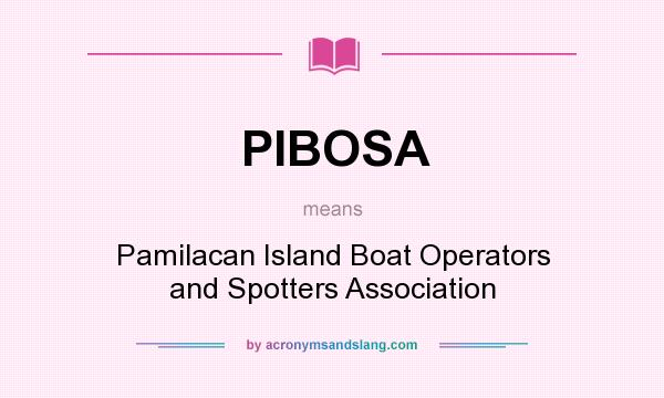What does PIBOSA mean? It stands for Pamilacan Island Boat Operators and Spotters Association