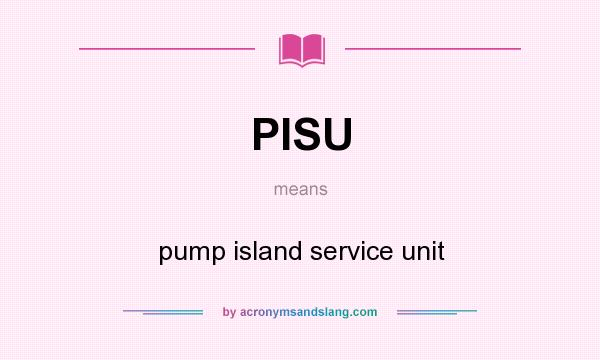 What does PISU mean? It stands for pump island service unit