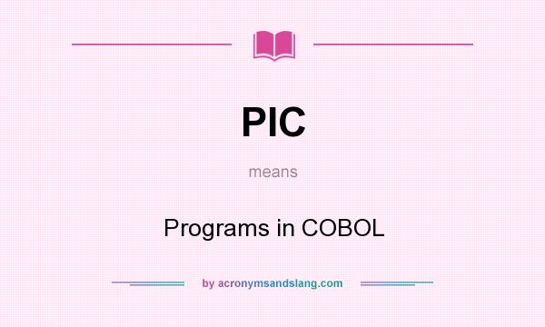 What does PIC mean? It stands for Programs in COBOL