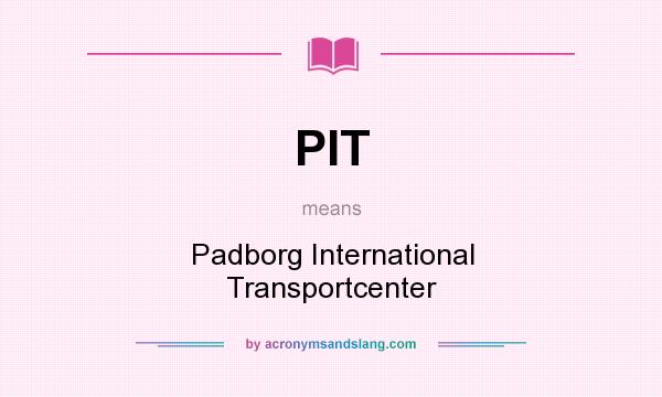 What does PIT mean? It stands for Padborg International Transportcenter