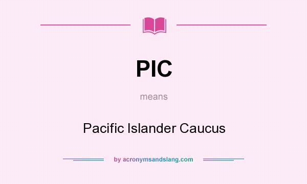 What does PIC mean? It stands for Pacific Islander Caucus