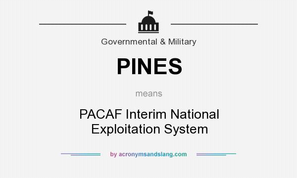 What does PINES mean? It stands for PACAF Interim National Exploitation System