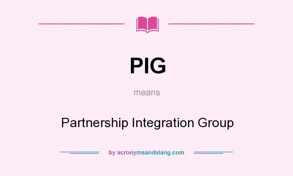 What does PIG mean? It stands for Partnership Integration Group