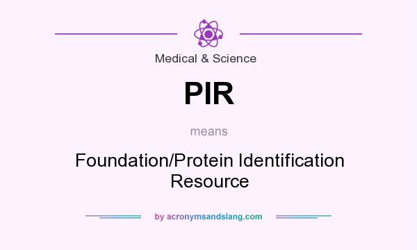What does PIR mean? It stands for Foundation/Protein Identification Resource