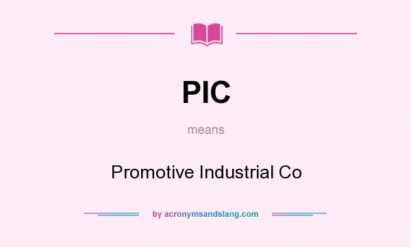 What does PIC mean? It stands for Promotive Industrial Co
