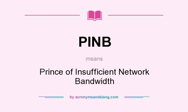 What does PINB mean? It stands for Prince of Insufficient Network Bandwidth