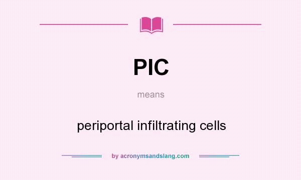 What does PIC mean? It stands for periportal infiltrating cells