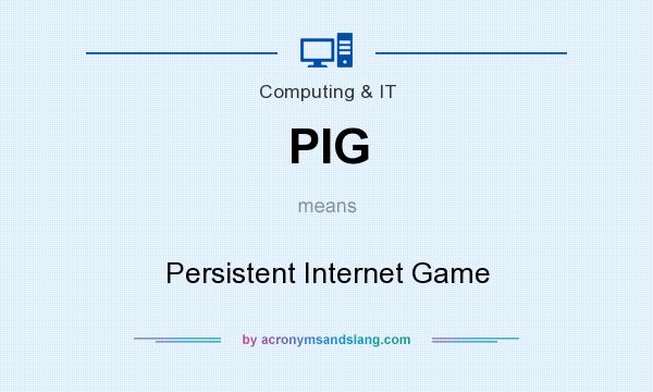 What does PIG mean? It stands for Persistent Internet Game