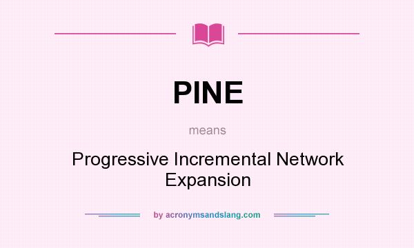 What does PINE mean? It stands for Progressive Incremental Network Expansion