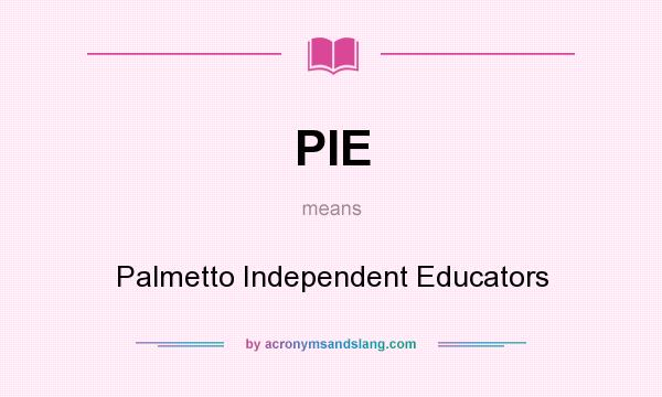 What does PIE mean? It stands for Palmetto Independent Educators