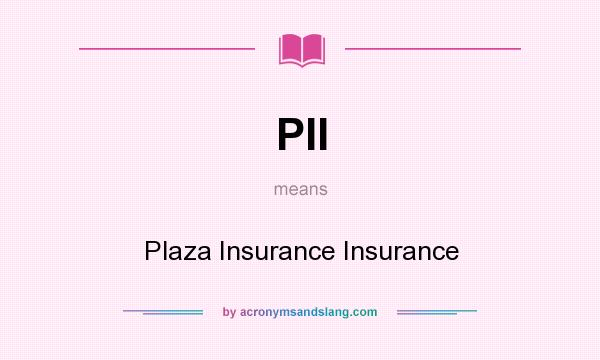 What does PII mean? It stands for Plaza Insurance Insurance