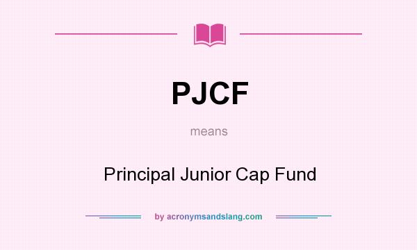 What does PJCF mean? It stands for Principal Junior Cap Fund