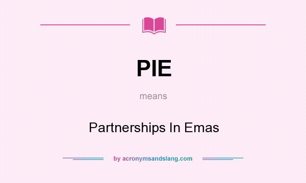 What does PIE mean? It stands for Partnerships In Emas