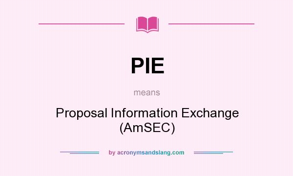What does PIE mean? It stands for Proposal Information Exchange (AmSEC)