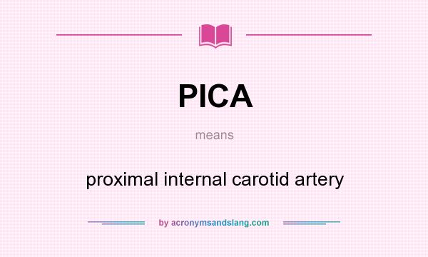 What does PICA mean? It stands for proximal internal carotid artery