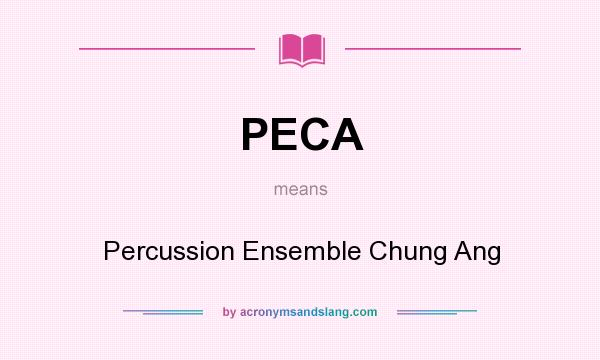 What does PECA mean? It stands for Percussion Ensemble Chung Ang