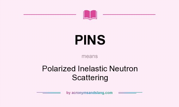 What does PINS mean? It stands for Polarized Inelastic Neutron Scattering