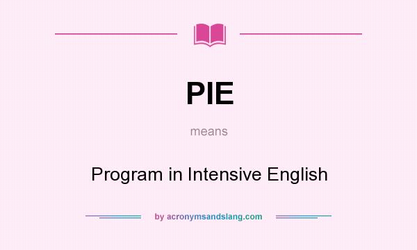 What does PIE mean? It stands for Program in Intensive English