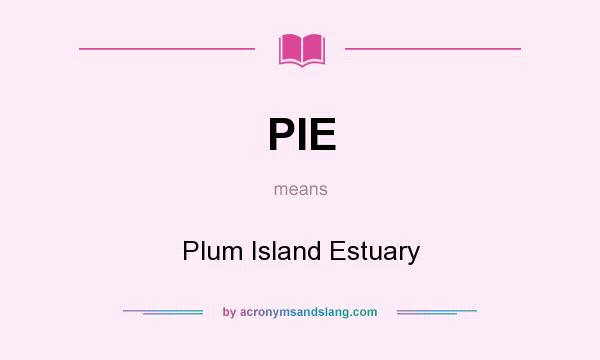 What does PIE mean? It stands for Plum Island Estuary