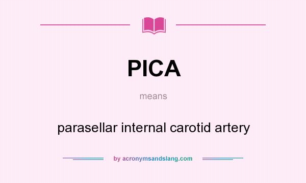 What does PICA mean? It stands for parasellar internal carotid artery