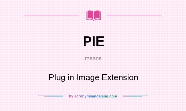 What does PIE mean? It stands for Plug in Image Extension