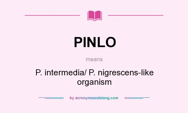 What does PINLO mean? It stands for P. intermedia/ P. nigrescens-like organism