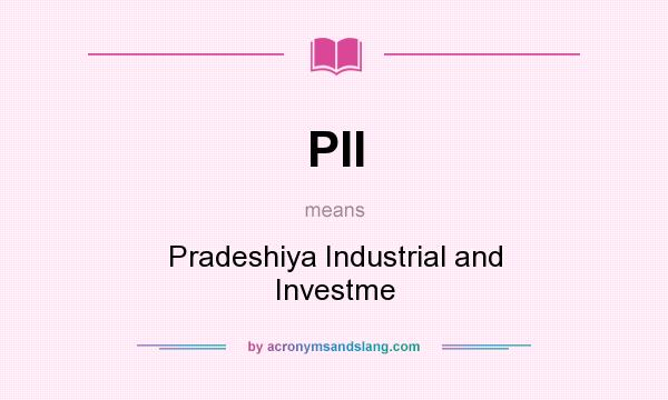 What does PII mean? It stands for Pradeshiya Industrial and Investme
