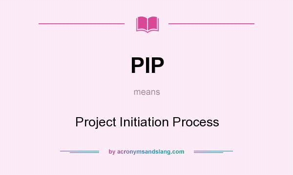 What does PIP mean? It stands for Project Initiation Process