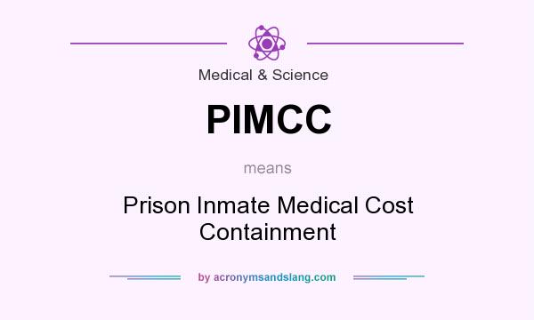 What does PIMCC mean? It stands for Prison Inmate Medical Cost Containment