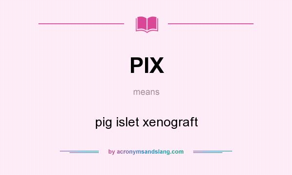 What does PIX mean? It stands for pig islet xenograft