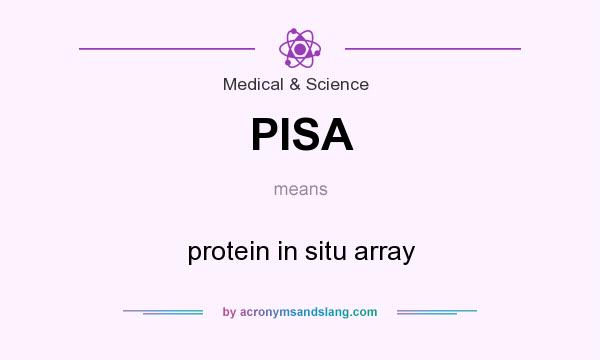 What does PISA mean? It stands for protein in situ array