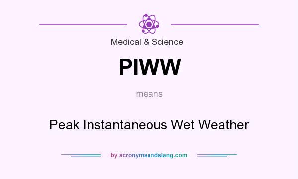 What does PIWW mean? It stands for Peak Instantaneous Wet Weather