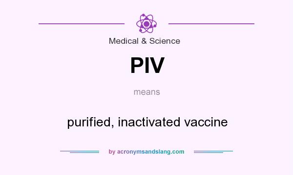 What does PIV mean? It stands for purified, inactivated vaccine