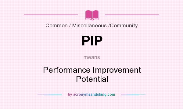 What does PIP mean? It stands for Performance Improvement Potential