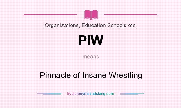 What does PIW mean? It stands for Pinnacle of Insane Wrestling