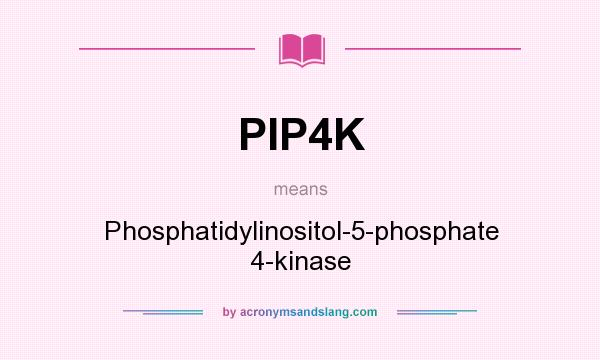 What does PIP4K mean? It stands for Phosphatidylinositol-5-phosphate 4-kinase