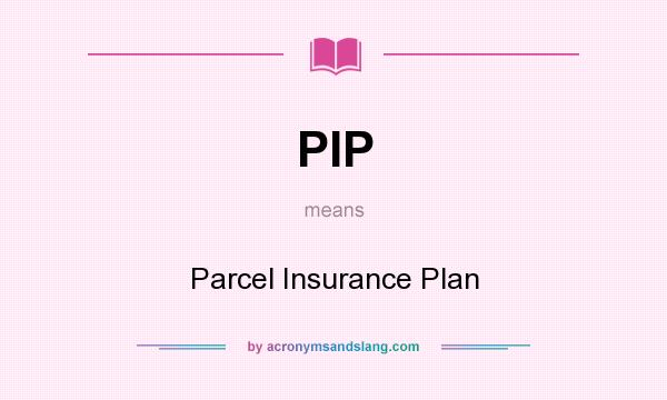 What does PIP mean? It stands for Parcel Insurance Plan