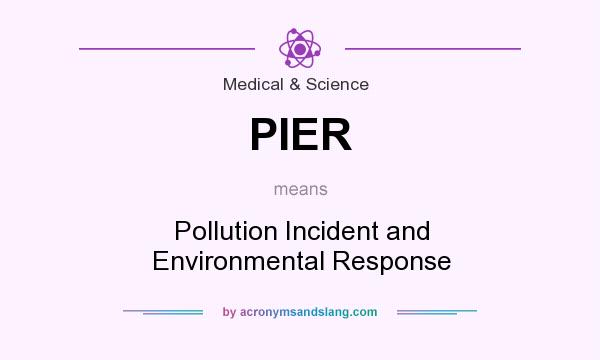 What does PIER mean? It stands for Pollution Incident and Environmental Response