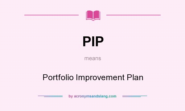 What does PIP mean? It stands for Portfolio Improvement Plan