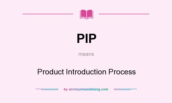 What does PIP mean? It stands for Product Introduction Process