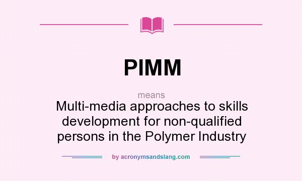 What does PIMM mean? It stands for Multi-media approaches to skills development for non-qualified persons in the Polymer Industry